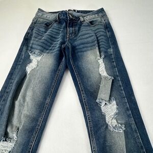 Cello Jeans Women's Size 1 Distressed‎ Ripped Blue Denim Jeans Style WV 14342BF